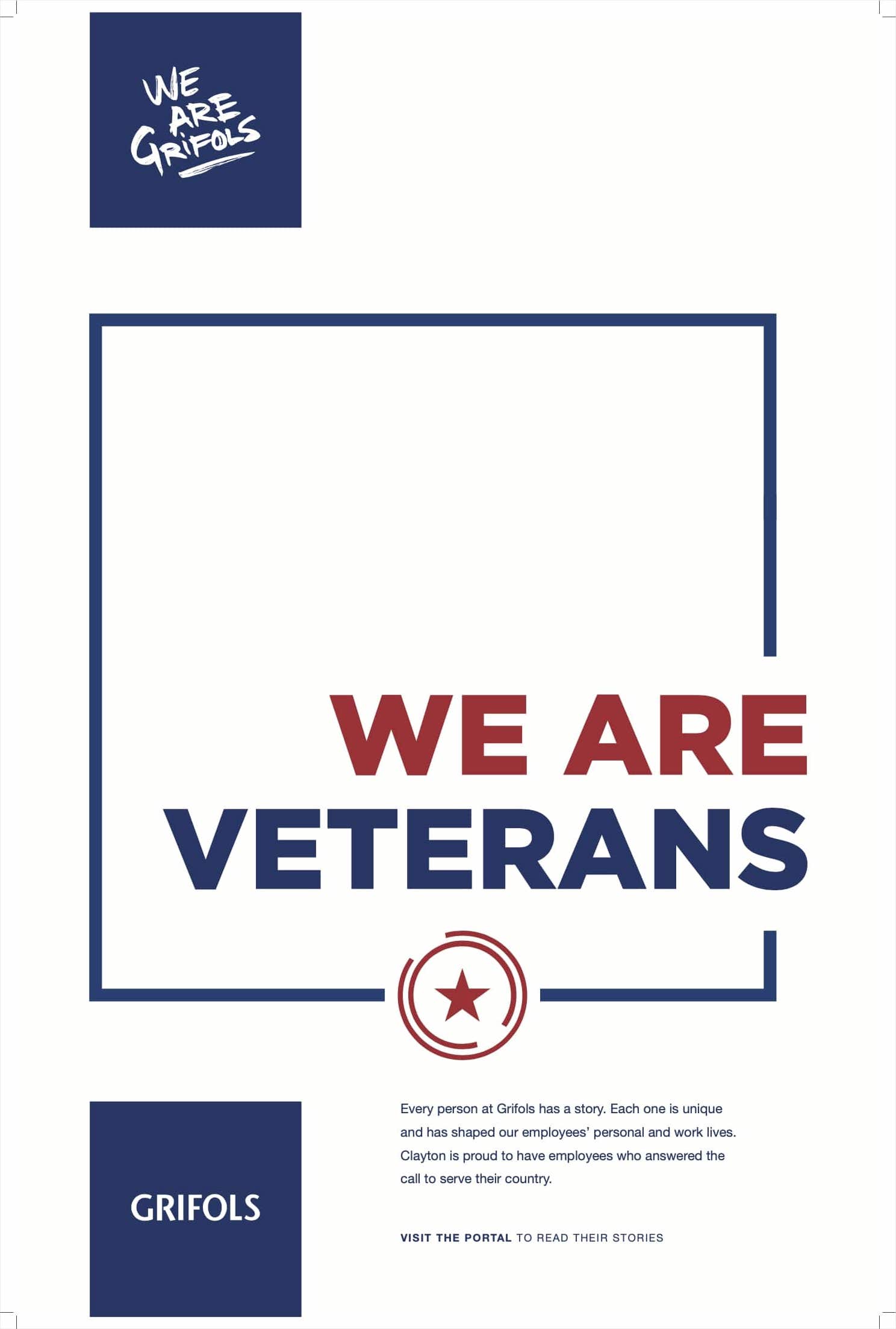 Grifols We Are Veterans 24x36 Poster